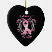 Geheugen van mijn zuster Borstkanker hart Keramisch Ornament (Rechts)