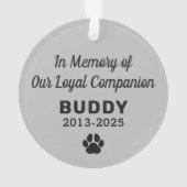 Geheugen van onze persoonlijke foto van Pet Dog Ornament (achterkant)