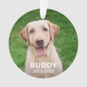Geheugen van onze persoonlijke foto van Pet Dog Ornament (voorkant)