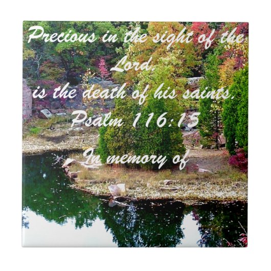 Geheugen van Psalm 116:15 Tegeltje (Voorkant)