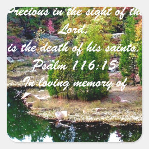 Geheugen van Psalm 116:15 Vierkante Sticker