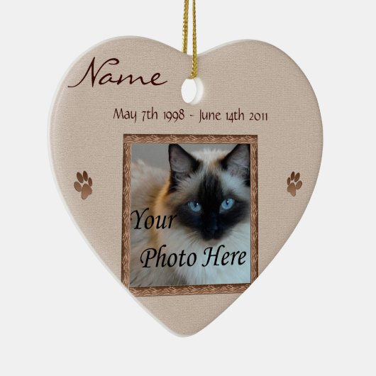 Geheugen van uw kat - aangepaste gedenkplaats keramisch ornament (Rechts)