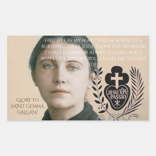 GEHEUGEN VOOR SAINT-GEMMA GALGANI RECHTHOEKIGE STICKER (Voorkant)