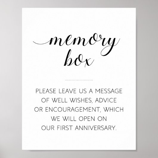 Geheugenbox Elegant Weddenschap Poster (Voorkant)