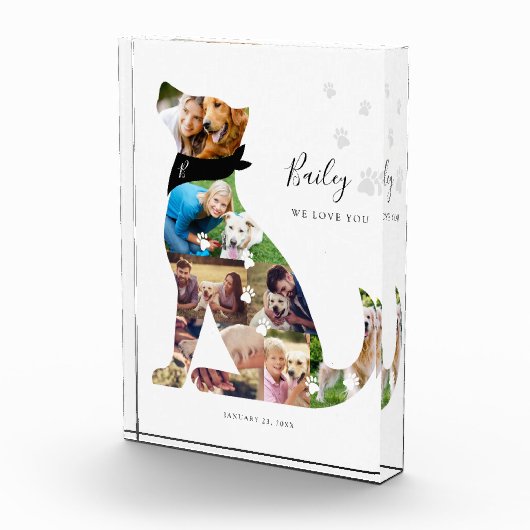 Geheugend geheugen Dog Photo Collage Pet Memorial Fotoblokken (Rechts)
