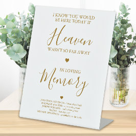 Geheugend geheugen Gold Heaven Poem Wedding Memori Reclamebord Met Voetstuk