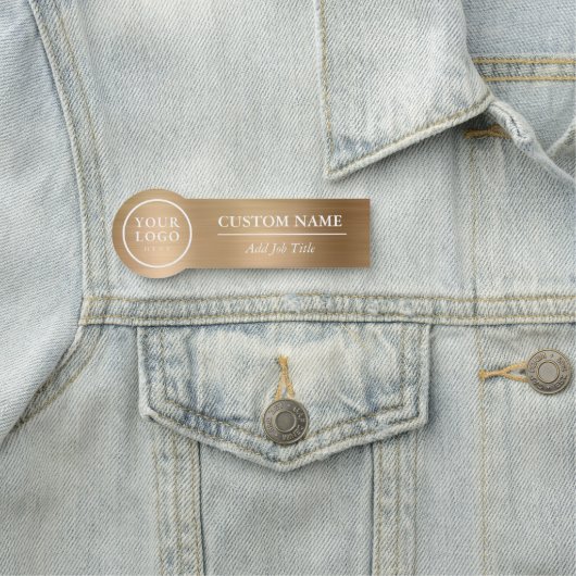 Geheugende Elegant Metallic Gold Clothes Employee Naamplaatje (In situ)