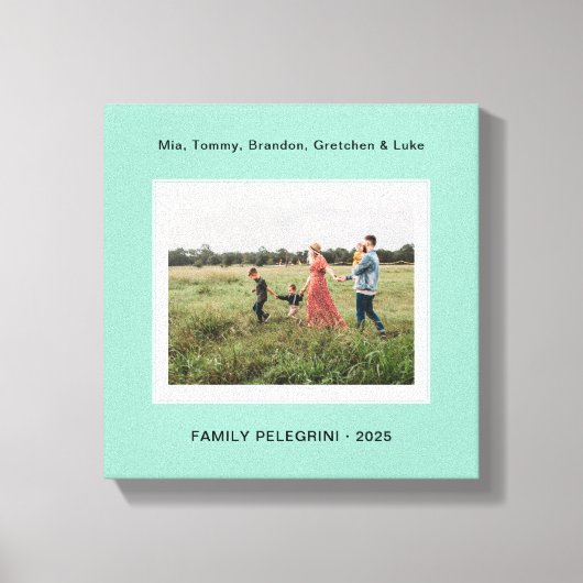 Geheugenfoto van groene familie canvas afdruk (Voorkant)