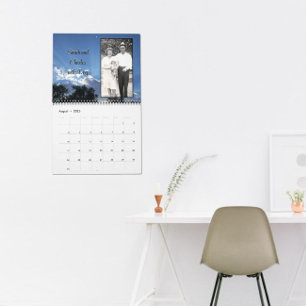 Geheugenfoto's op achtergrond van boomfoto's kalender