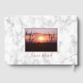 Geheugengeheugen Roos Gold Pink Marble Photo Colla Gastenboek (Achterkant)