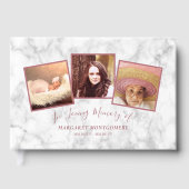 Geheugengeheugen Roos Gold Pink Marble Photo Colla Gastenboek (Voorkant)