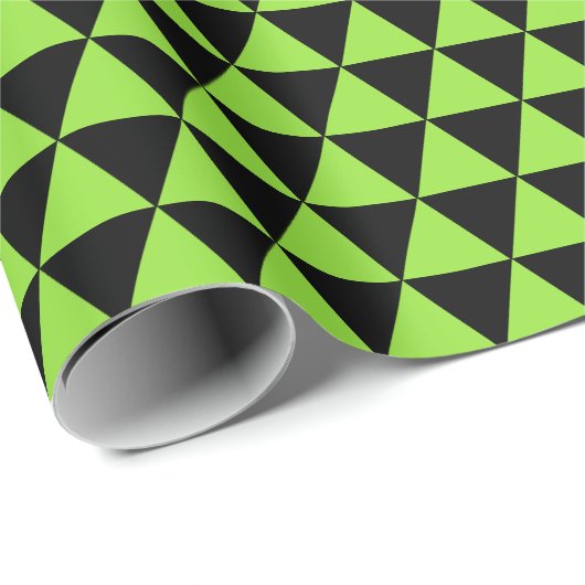 Geheugengroene zwarte Patroon Aangepaste tekst Cadeaupapier (Rol Hoek)