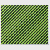 Geheugengroene zwarte stripes - Aangepaste tekst Cadeaupapier (Vlak)