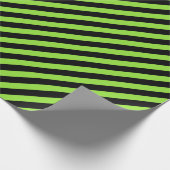 Geheugengroene zwarte stripes - Aangepaste tekst Cadeaupapier (Hoek)