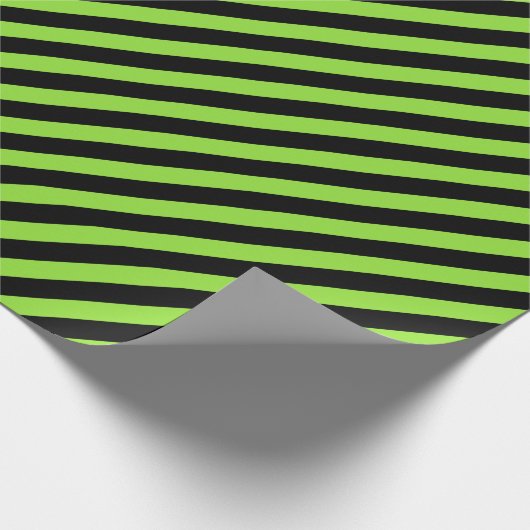 Geheugengroene zwarte stripes - Aangepaste tekst Cadeaupapier (Hoek)