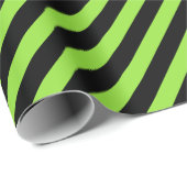Geheugengroene zwarte stripes - Aangepaste tekst Cadeaupapier (Rol Hoek)
