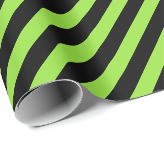 Geheugengroene zwarte stripes - Aangepaste tekst Cadeaupapier (Rol Hoek)