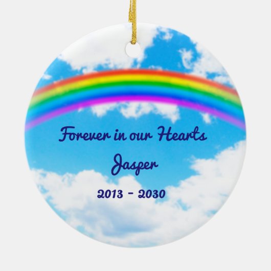 Geheugenherdenking bij het liefhebben van de foto  keramisch ornament (Achterkant)