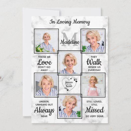 Geheugenherinnering foto sympathie begrafenis bedankkaart (Voorkant)