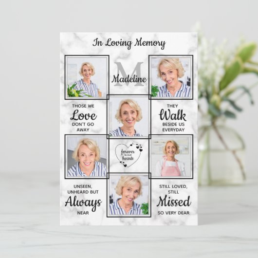 Geheugenherinnering foto sympathie begrafenis bedankkaart (Staand voorkant)