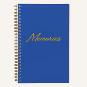 Geheugenjournaal "Memories" in blauw en goud Notitieboek (Voorkant)