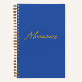 Geheugenjournaal "Memories" in blauw en goud Notitieboek