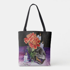 Geheugenkaarten Autumn Vibes Kat schedel Post Tote Bag