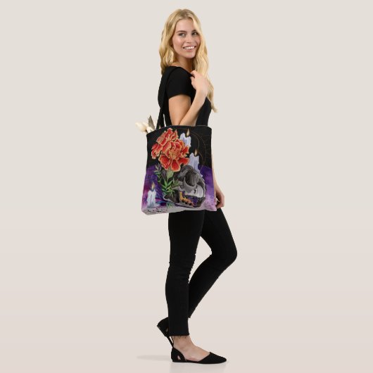Geheugenkaarten Autumn Vibes Kat schedel Post Tote Bag (Op model)