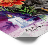 Geheugenkaarten Naherfst Vibes Kat schedel schilde Poster (Hoek)