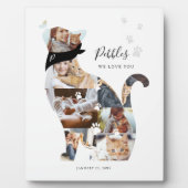 Geheugenkat Foto Collage Pet Memorial Fotoplaat (Voorkant)
