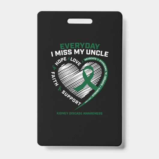 Geheugenliefhebbers Miss Mijn oom Nieren Ziekte Badge (Front)