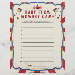 Geheugenspel met baby [Circus Theme] Briefhoofd