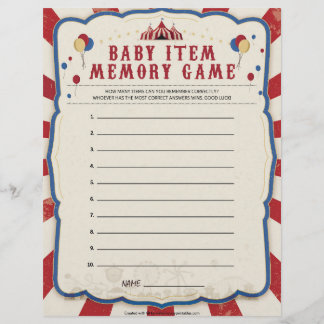 Geheugenspel met baby [Circus Theme] Briefhoofd