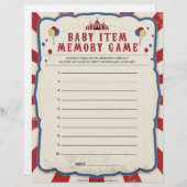 Geheugenspel met baby [Circus Theme] Briefhoofd (Voorkant / Achterkant)