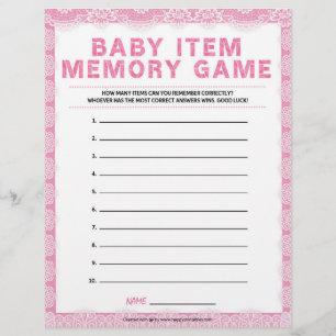 Geheugenspel met baby [Luxe kant [roze]] Briefhoofd