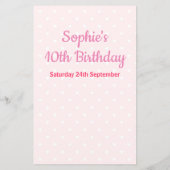 Geheugenspel van Girls Birthday Tea Party (Achterkant)