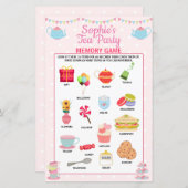 Geheugenspel van Girls Birthday Tea Party (Voorkant / Achterkant)