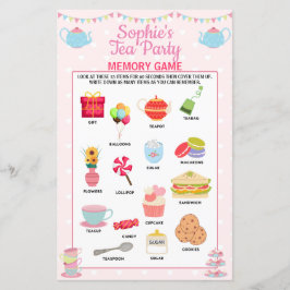 Geheugenspel van Girls Birthday Tea Party