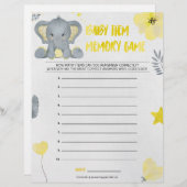 Geheugenspel voor baby [Baby olifant [geel]] Briefhoofd (Voorkant / Achterkant)