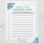 Geheugenspel voor baby [Blauwe Floral] Briefhoofd (Voorkant / Achterkant)