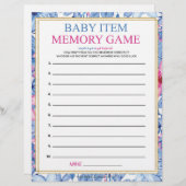 Geheugenspel voor baby [Florale Waterverven] Briefhoofd (Voorkant / Achterkant)