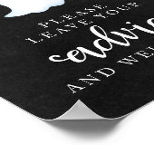 Geheugensteunteken voor advies over Baby shower Poster (Hoek)