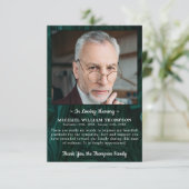 Geheugensympathie Foto Green Marble Funeral Bedankkaart (Staand voorkant)