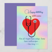 Geheugenverjaardagskaart voor verpleegkundigen aan aankondiging (Voorkant / Achterkant)