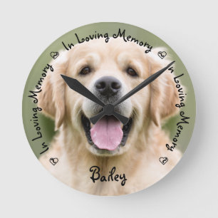 Geheugenverlies door Pet Memorial Dog Photo Pet Ronde Klok