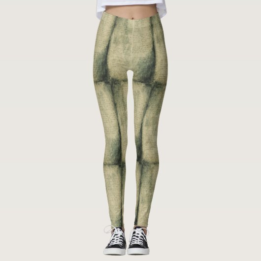Geheugenverschuiving – verouderd Manuscript Leggings (Voorkant)