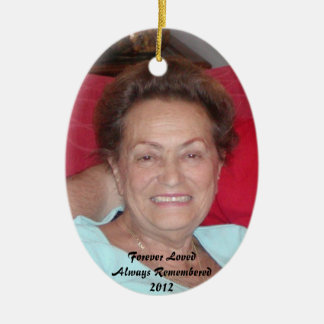 Geheugenversiering - ovaal keramisch ornament