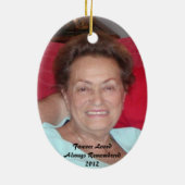 Geheugenversiering - ovaal keramisch ornament (Achterkant)