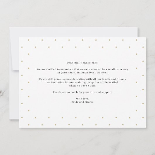 Gehitte Editable Color Wedding Announcement Card Bedankkaart (Achterkant)