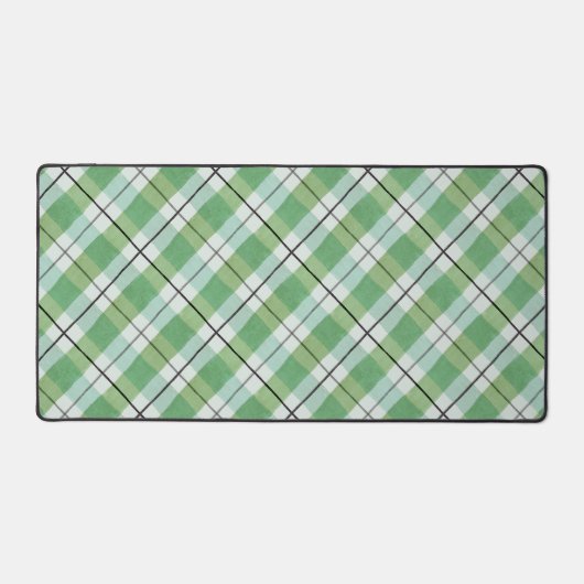 Gehoekt Groen Wit Tartan Plaid Bureaumat (Voorkant)